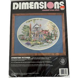 NWT Vintage 1994 Springtime Victorian Counted Cross Stitch Kit Marty Ball 19x15